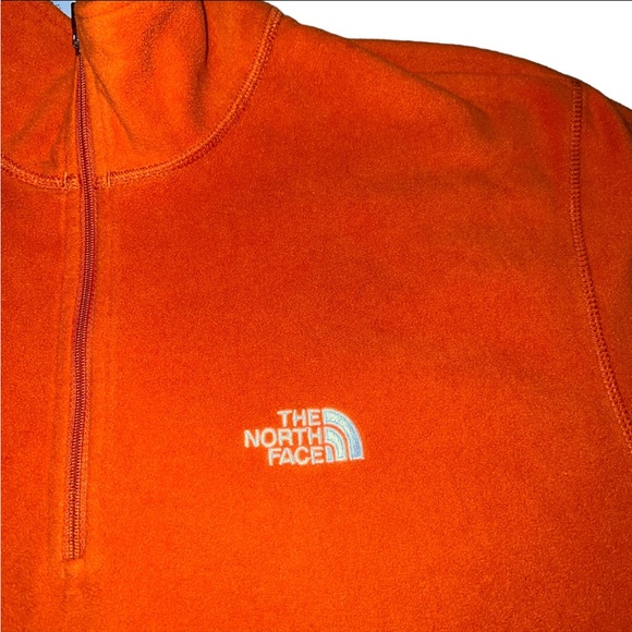 The North Face Textured Cap Rock Quarter Zip Sweater Orange Men’s Size Large - Picture 2 of 4